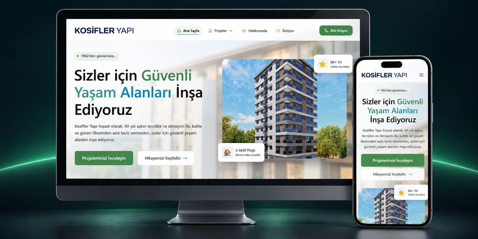 Kosifler Yapı kurumsal sitesi