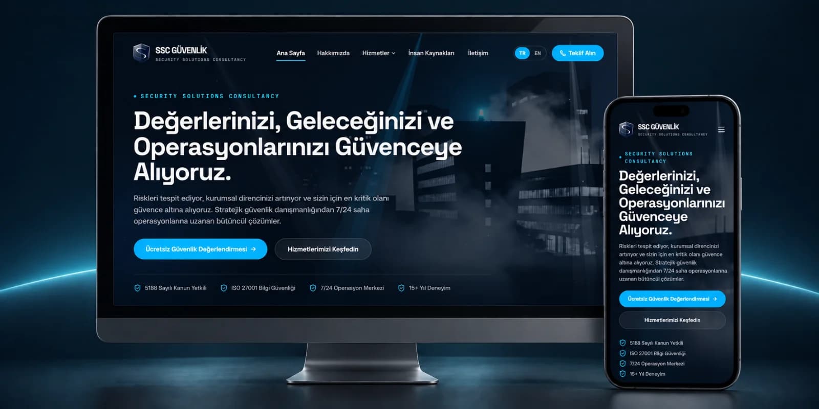 SSC Güvenlik kurumsal sitesi
